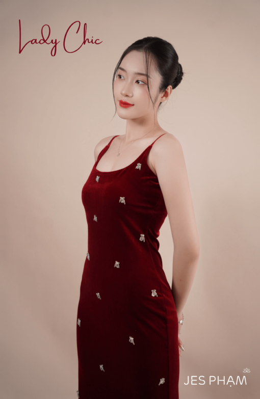 VÁY ĐÍNH ĐÁ HÌNH ONG BEE ĐỎ