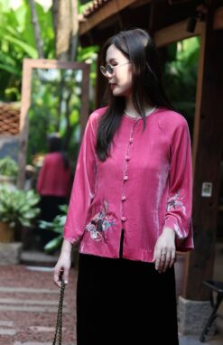 ÁO CỔ TRUYỀN HẠC HỒNG SEN 3