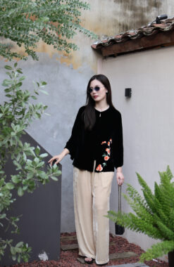 ÁO CỔ TRUYỀN HOA CẨM ĐEN 10