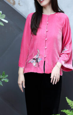 ÁO CỔ TRUYỀN HẠC HỒNG SEN 5