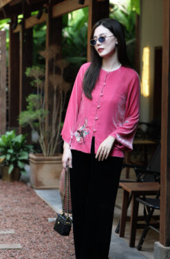 ÁO CỔ TRUYỀN HẠC HỒNG SEN 6