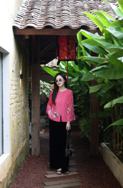 ÁO CỔ TRUYỀN HẠC HỒNG SEN 7